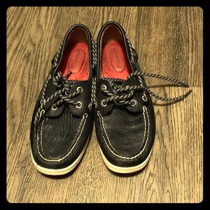 Black Sperry’s boat shoes